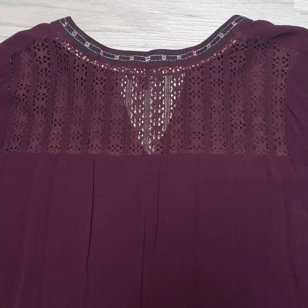 Artesia 3/4 sleeve Wine Goblet Boho Dress size large - Picture 8 of 9